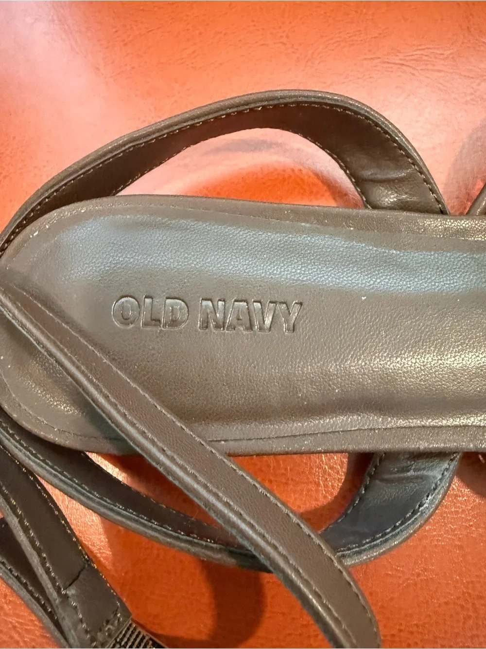 Old Navy Brown Woven Mesh Ankle-Strap Flat Sandal